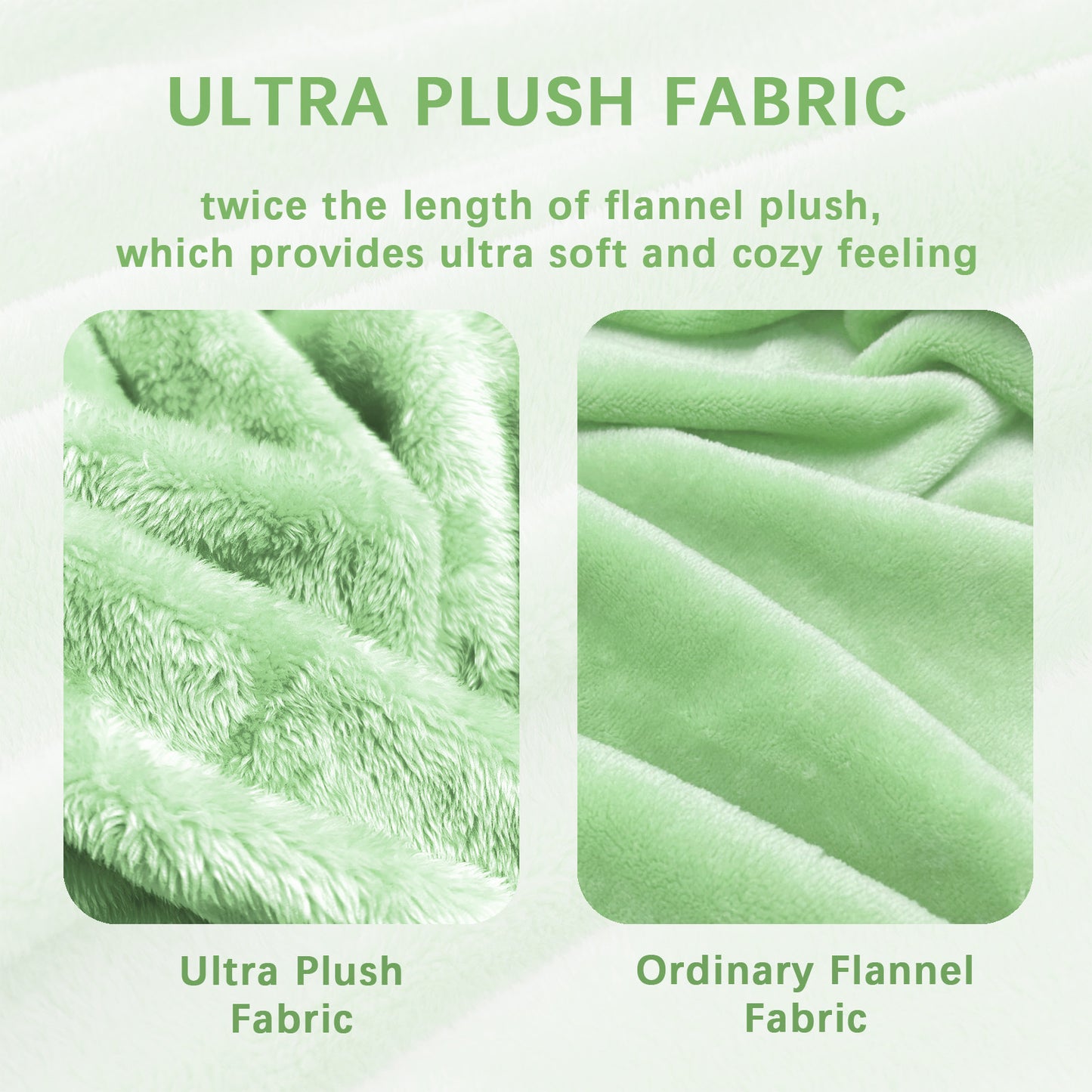 Whale Flotilla Extra Large Fleece Throw Blanket 50x70 Inch, Super Plush and Soft 300GSM Blankets for All Season, Fluffy and Lightweight, Light Green
