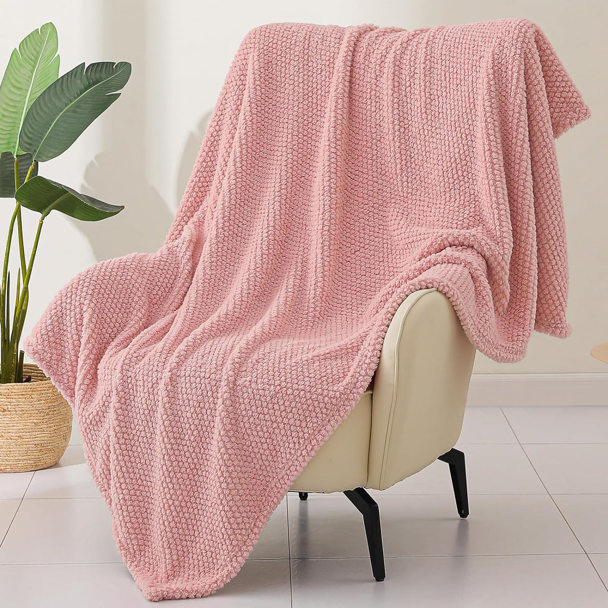 Whale Flotilla Twin Size Fuzzy Fleece Blanket, Fluffy Warm Soft Jacquard Bed Blankets for Fall Winter, Lightweight and Cozy, 60x80 Inch