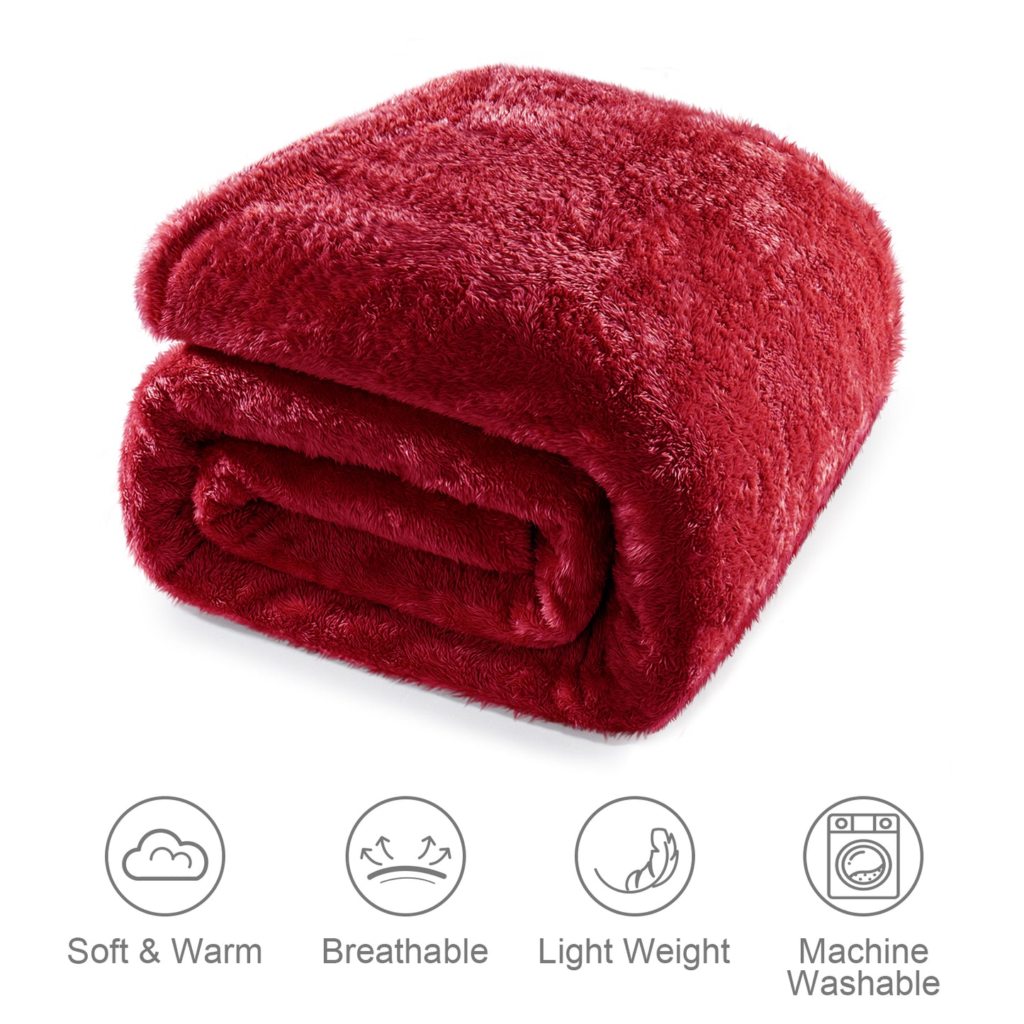 Whale Flotilla Extra Large Fleece Throw Blanket 50x70 Inch, Super Plush and Soft 300GSM Blankets for All Season, Fluffy and Lightweight, Burgundy