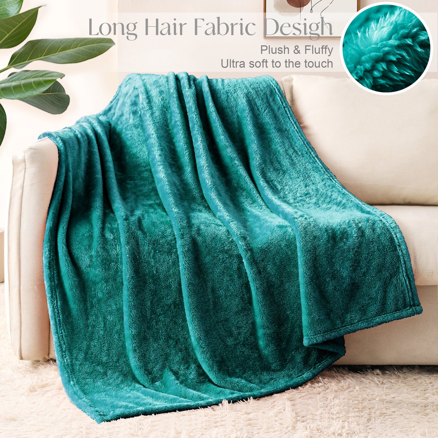 Whale Flotilla Extra Large Fleece Throw Blanket 50x70 Inch, Super Plush and Soft 300GSM Blankets for All Season, Fluffy and Lightweight, Teal