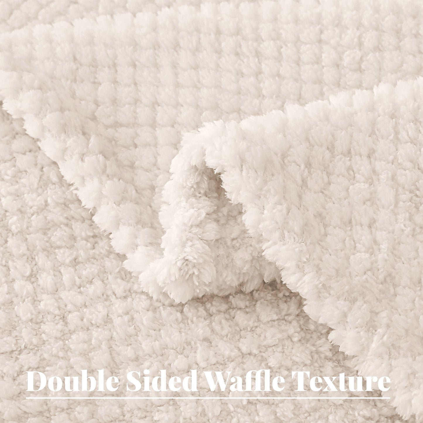 Whale Flotilla Queen Size Fuzzy Fleece Blanket, 90"x90" Fluffy Lightweight Soft Jacquard Bed Blankets for All Seasons, Warm and Cozy, Ivory