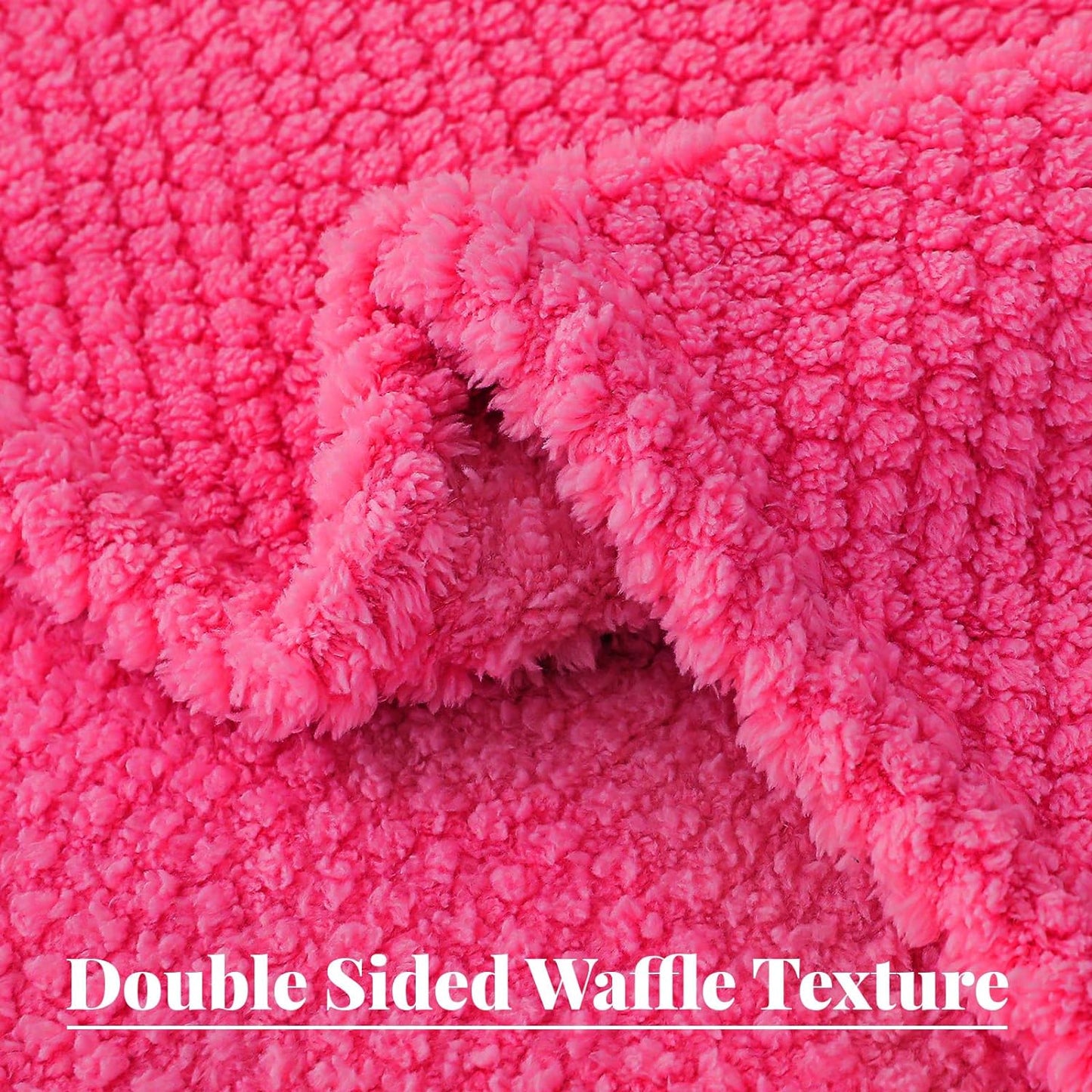 Whale Flotilla Twin Size Fuzzy Fleece Blanket, Fluffy Warm Soft Jacquard Bed Blankets for Fall Winter, Lightweight and Cozy, 60x80 Inch, Hot Pink