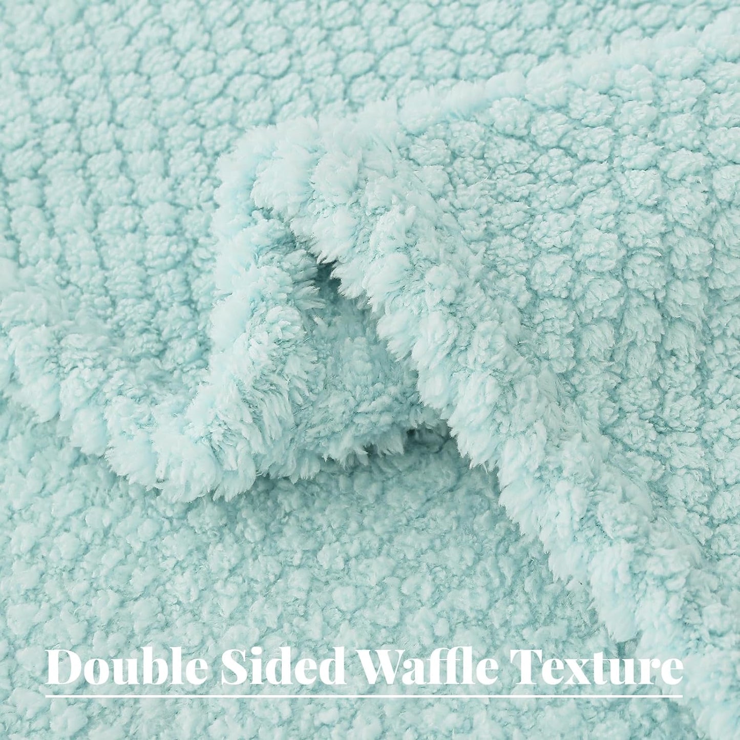 Whale Flotilla Twin Size Fuzzy Fleece Blanket, Fluffy Warm Soft Jacquard Bed Blankets for Fall Winter, Lightweight and Cozy, 60x80 Inch, Light Blue