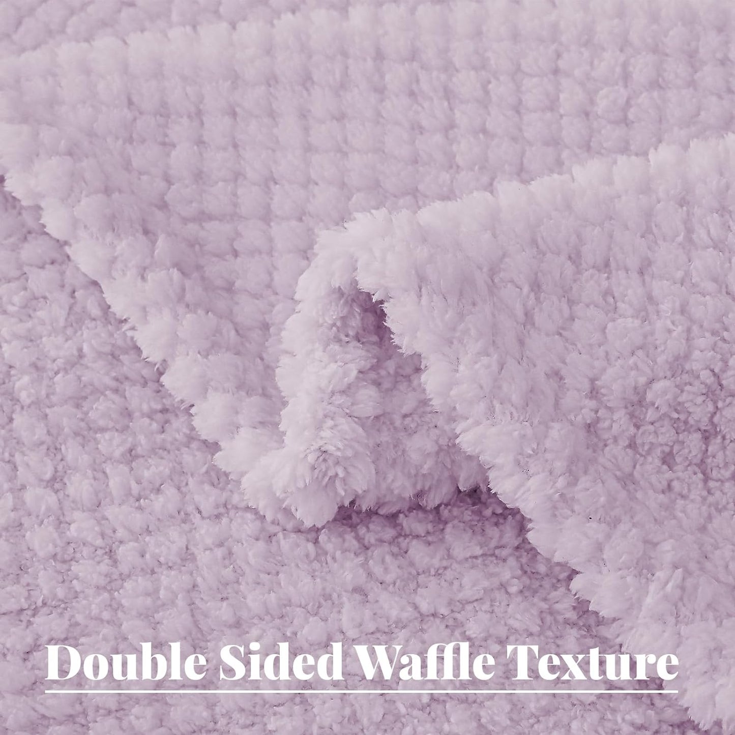 Whale Flotilla Twin Size Fuzzy Fleece Blanket, Fluffy Warm Soft Jacquard Bed Blankets for Fall Winter, Lightweight and Cozy, 60x80 Inch, Lilac