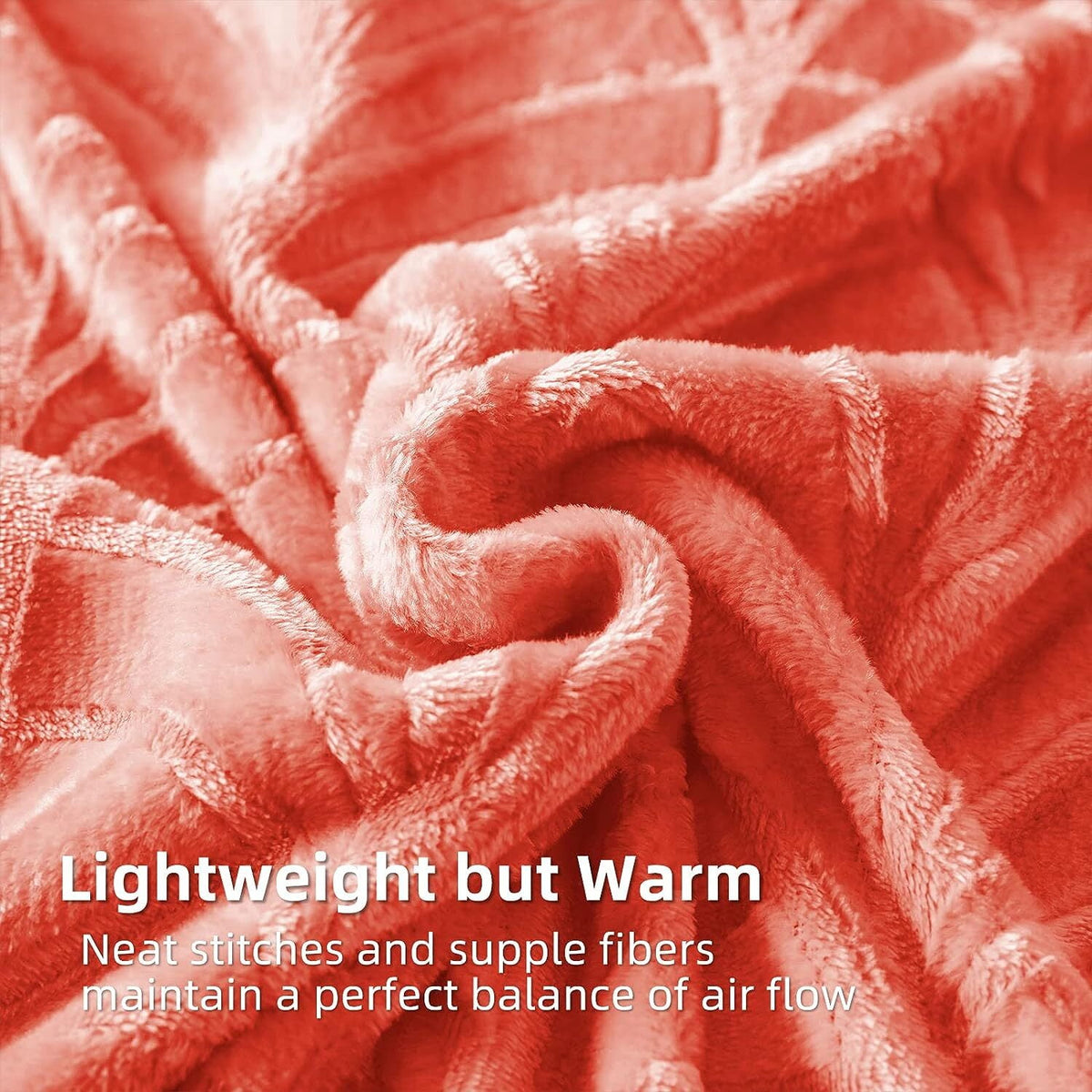 Whale Flotilla Flannel Fleece 90x66 Inch Twin-XL Size Blanket for Bed, Soft Fluffy Velvet Bedspread Coverlet with Decorative Vintage Pattern for All Season, Warm and Lightweight, Coral