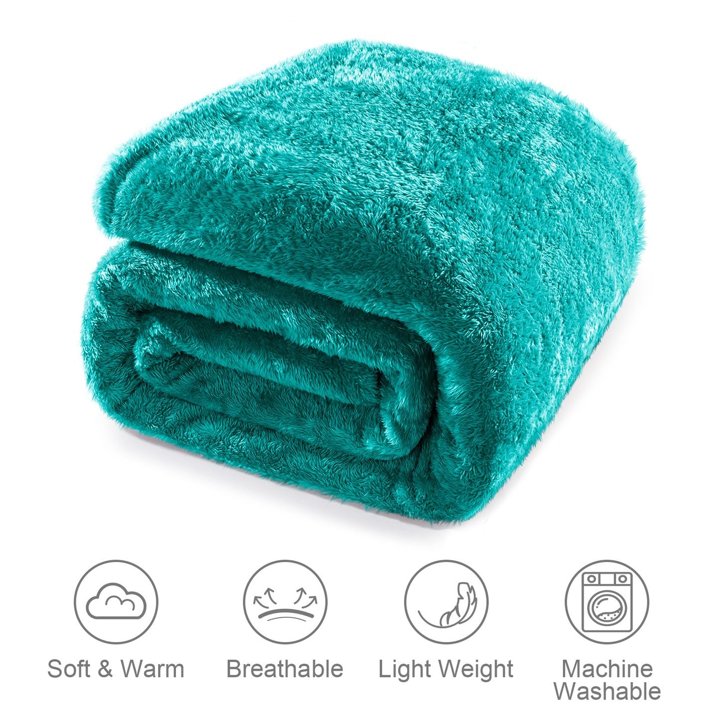 Whale Flotilla Extra Large Fleece Throw Blanket 50x70 Inch, Super Plush and Soft 300GSM Blankets for All Season, Fluffy and Lightweight, Teal