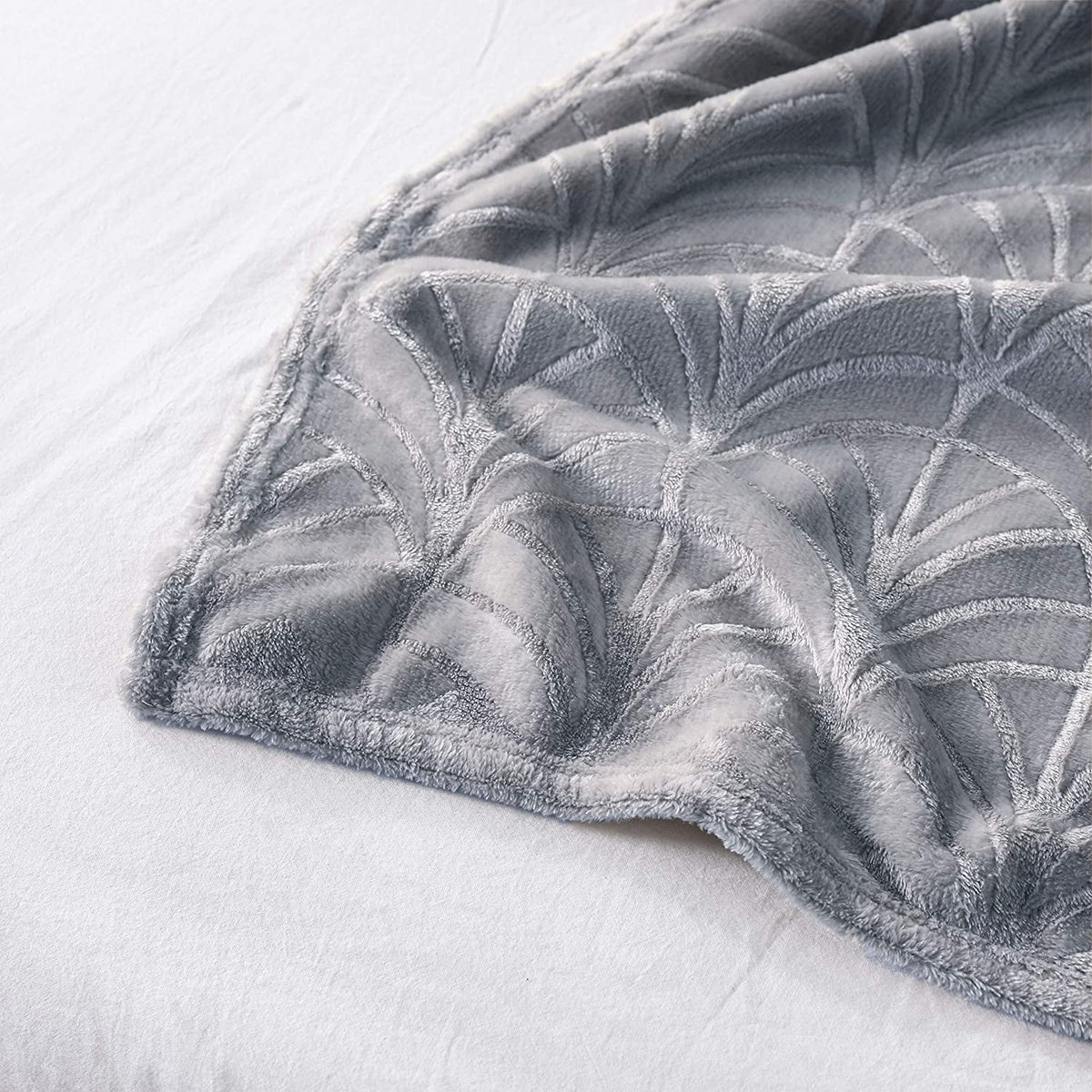 Whale Flotilla Flannel Fleece 90x66 Inch Twin-XL Size Blanket for Bed, Soft Fluffy Velvet Bedspread Coverlet with Decorative Vintage Pattern for All Season, Warm and Lightweight, Silver Grey