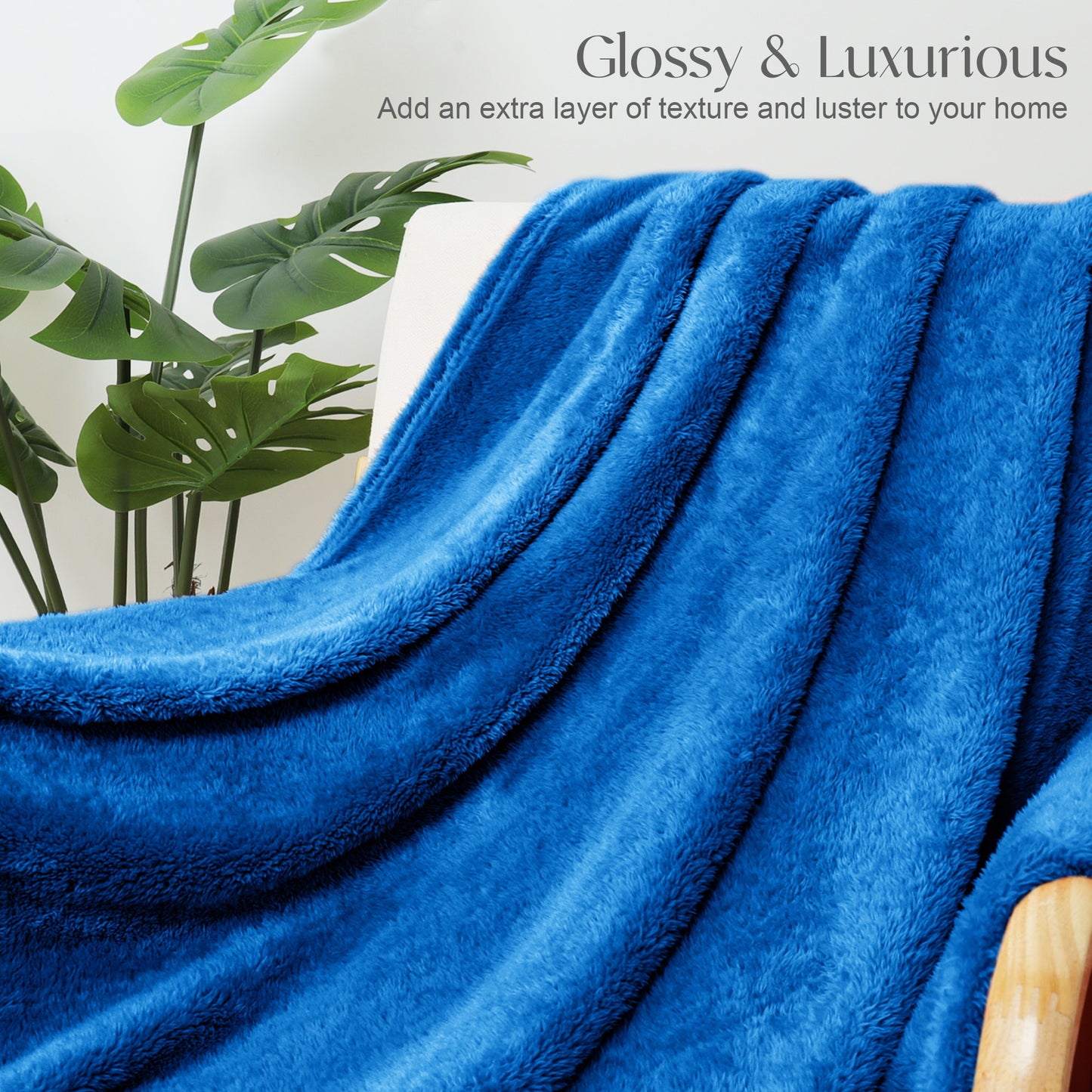 Whale Flotilla Extra Large Fleece Throw Blanket 50x70 Inch, Super Plush and Soft 300GSM Blankets for All Season, Fluffy and Lightweight, Royal Blue