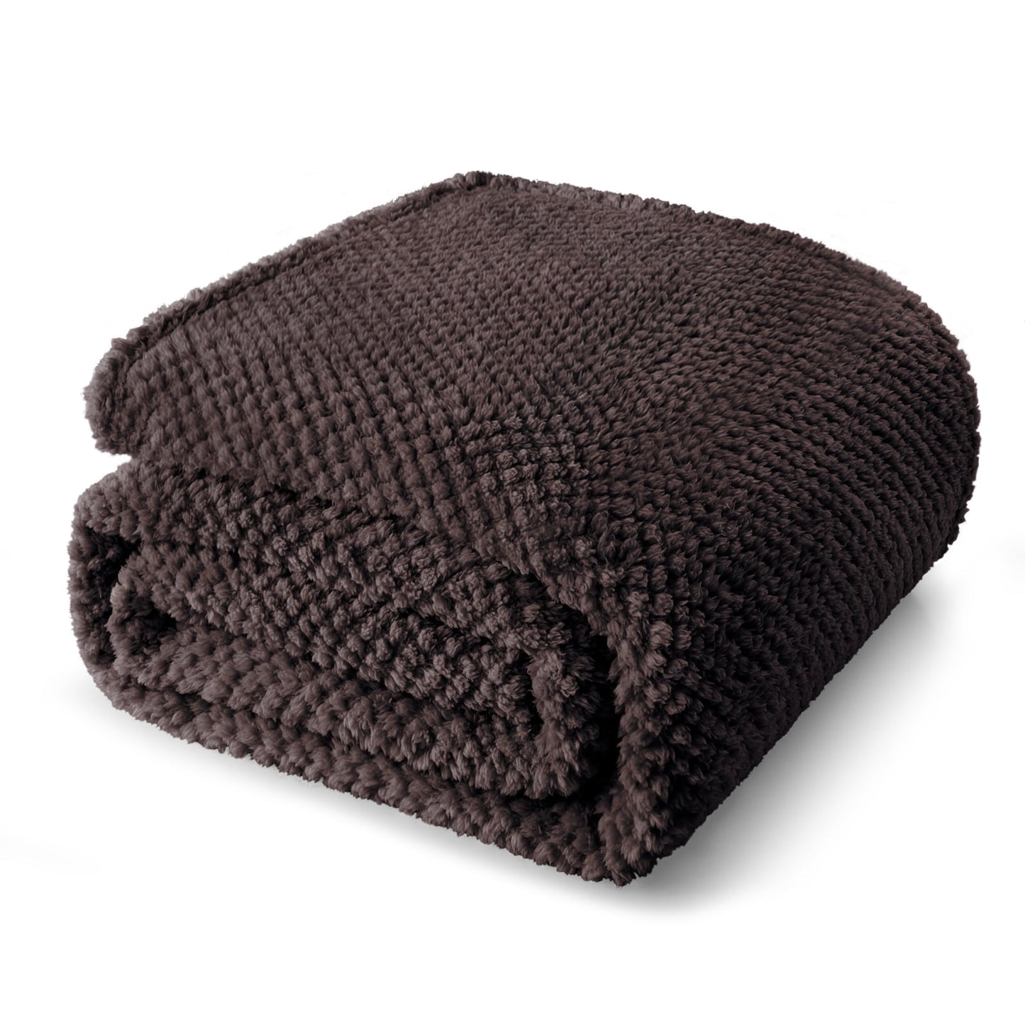 Whale Flotilla Twin Size Fuzzy Fleece Blanket, 60"x80" Fluffy Warm Soft Jacquard Bed Blankets for Fall Winter, Lightweight and Cozy, Coffee