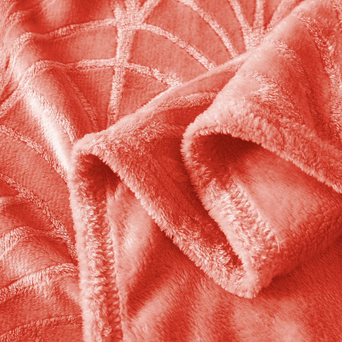 Whale Flotilla Fleece Throw Blanket for Couch, Soft Fluffy Sofa Bed Blanket with Vintage Pattern for All Season, Warm and Lightweight, 50x60 Inch, Coral
