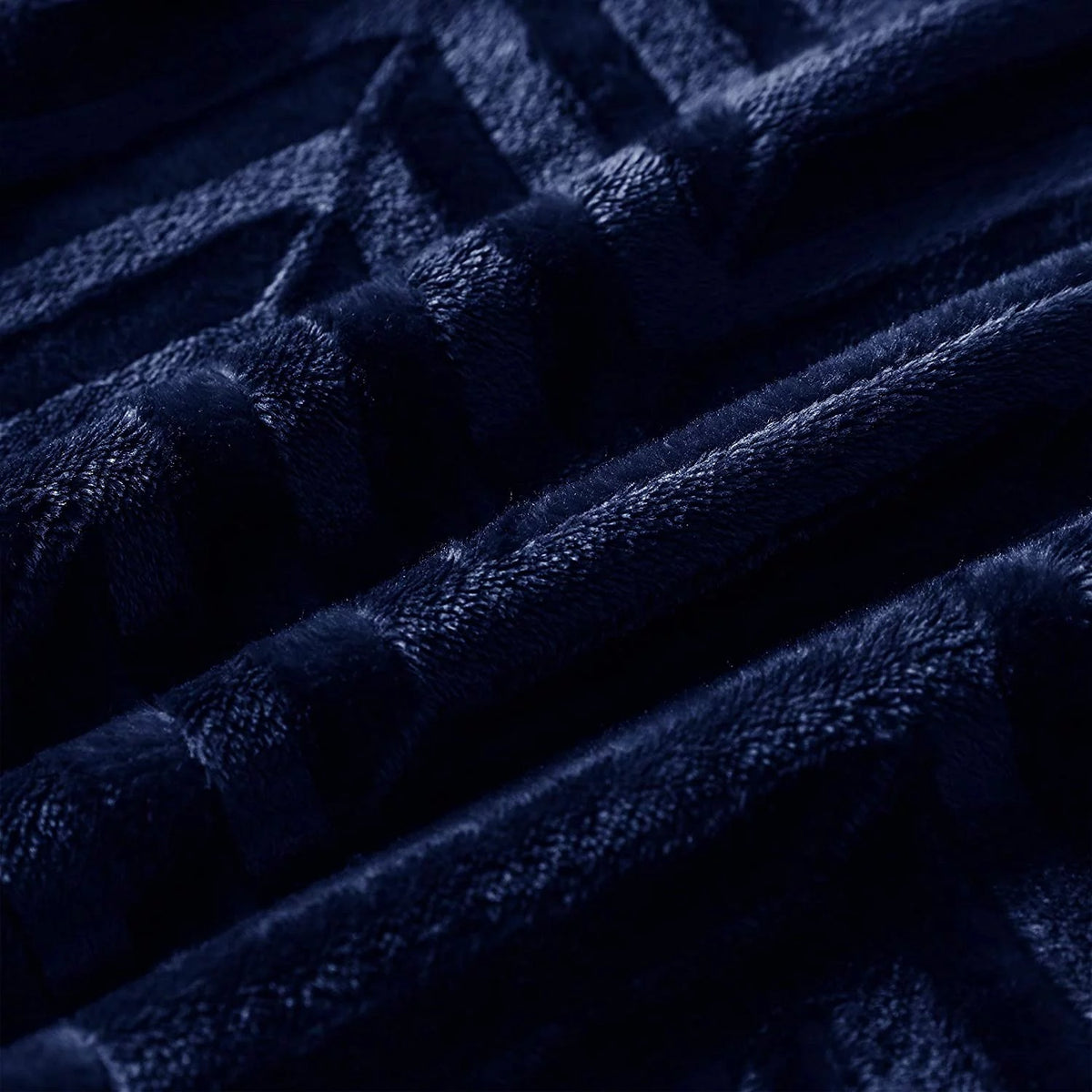 Whale Flotilla Soft Flannel Fleece Lightweight Throw Blanket(50"x60"), Brushed Chevron Design Fluffy Plush Cozy Blanket for All Seasons, Navy Blue
