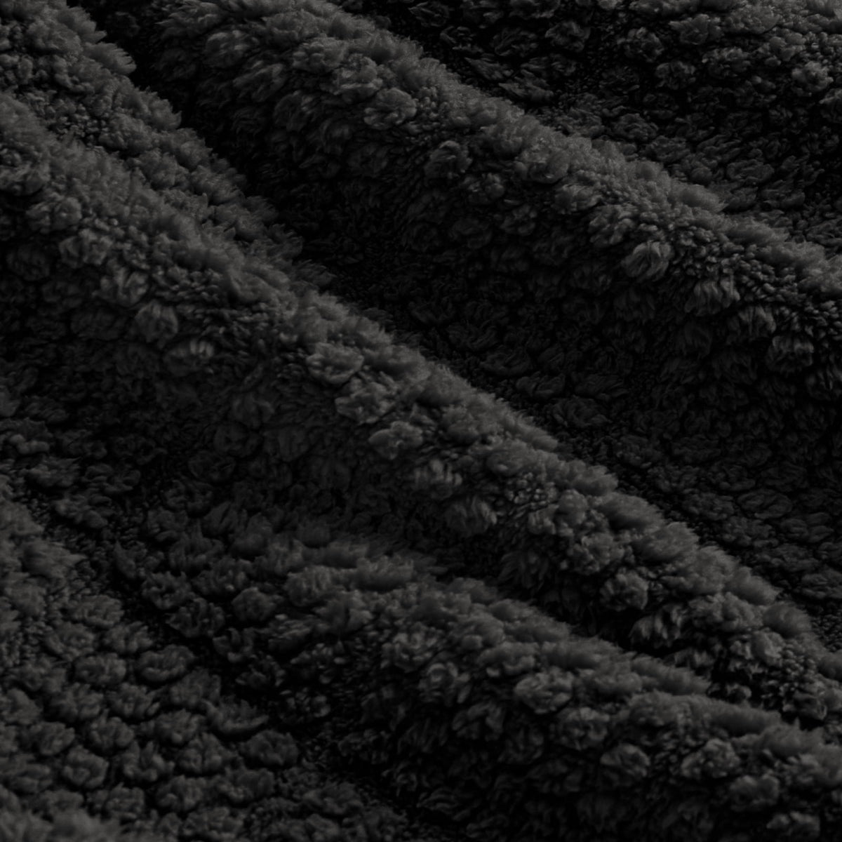 Whale Flotilla Fuzzy Fleece Throw Blanket for Couch, Bed, Soft Fluffy Jacquard Waffle Blankets for All Season, Lightweight and Warm, 50x60 Inch, Black