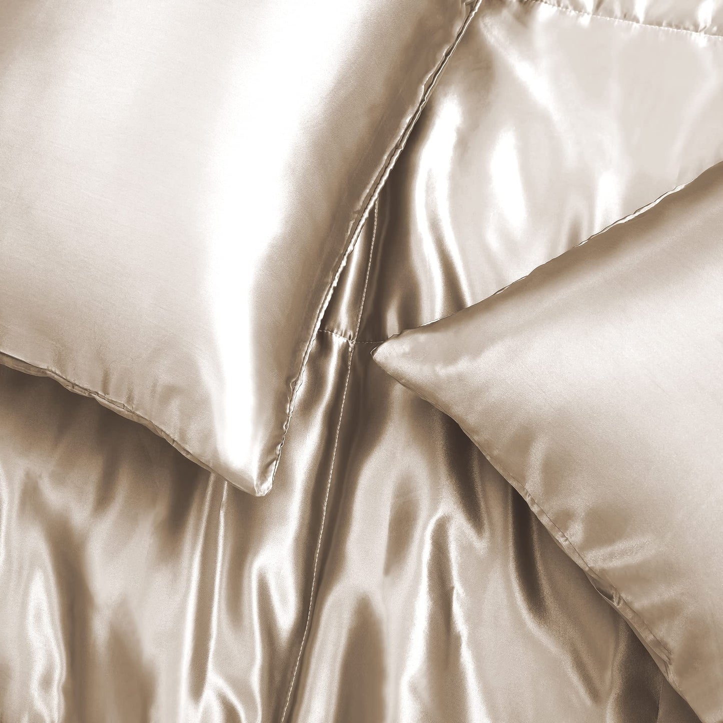 Whale Flotilla 2-Piece Reversible King Size Silk Comforter Set/Bedding Set, Soft Satin Comforter with 1 Satin Pillowcases, Lightweight Duvet Set for All Seasons, Grey