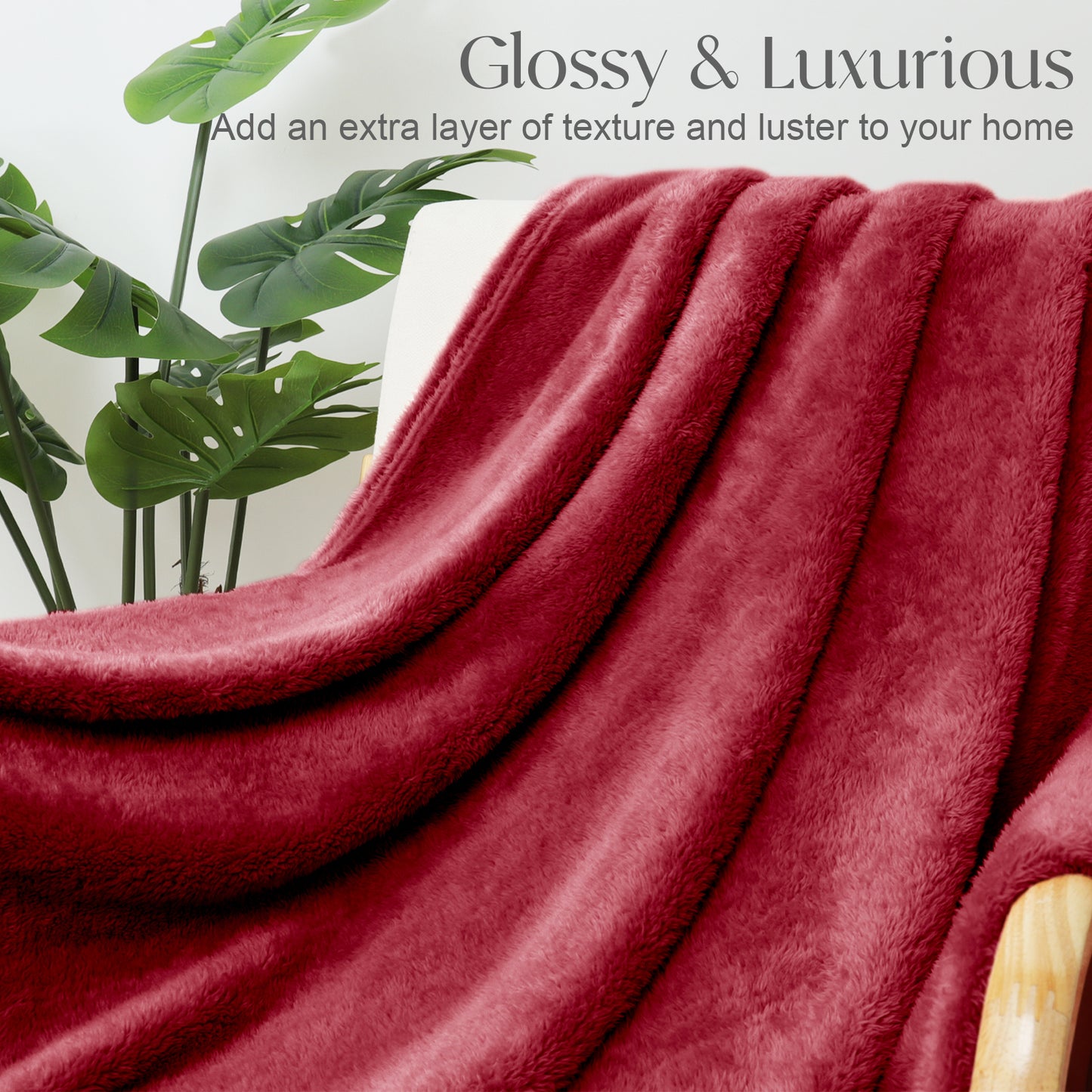 Whale Flotilla Extra Large Fleece Throw Blanket 50x70 Inch, Super Plush and Soft 300GSM Blankets for All Season, Fluffy and Lightweight, Burgundy