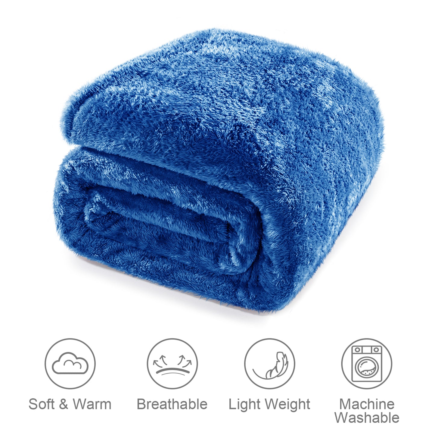 Whale Flotilla Extra Large Fleece Throw Blanket 50x70 Inch, Super Plush and Soft 300GSM Blankets for All Season, Fluffy and Lightweight, Royal Blue