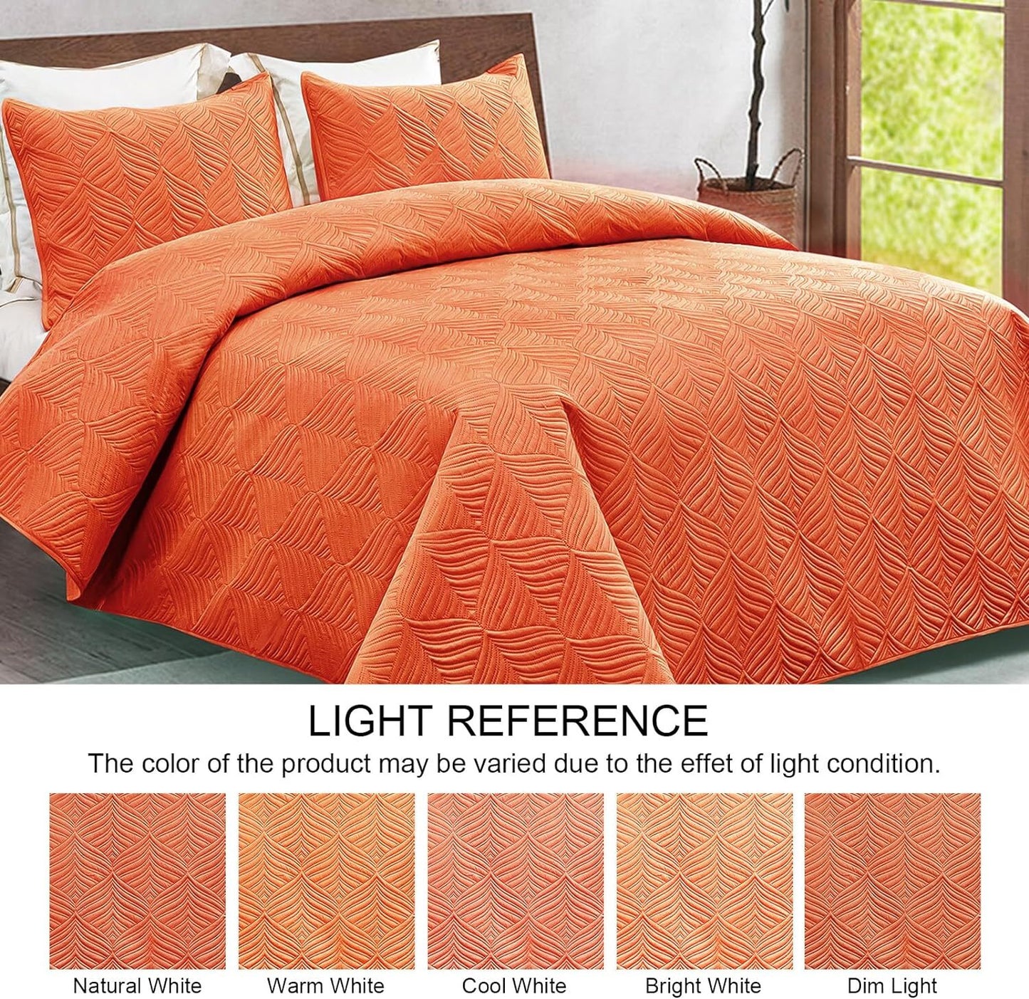 Whale Flotilla 2-Piece Twin Size Quilt Set, Soft Ultrasonic Embossed Bedding Set, Lightweight Bedspread Coverlet with Vintage Pattern, Reversible Bed Cover for All Seasons, Vintage Burnt Orange