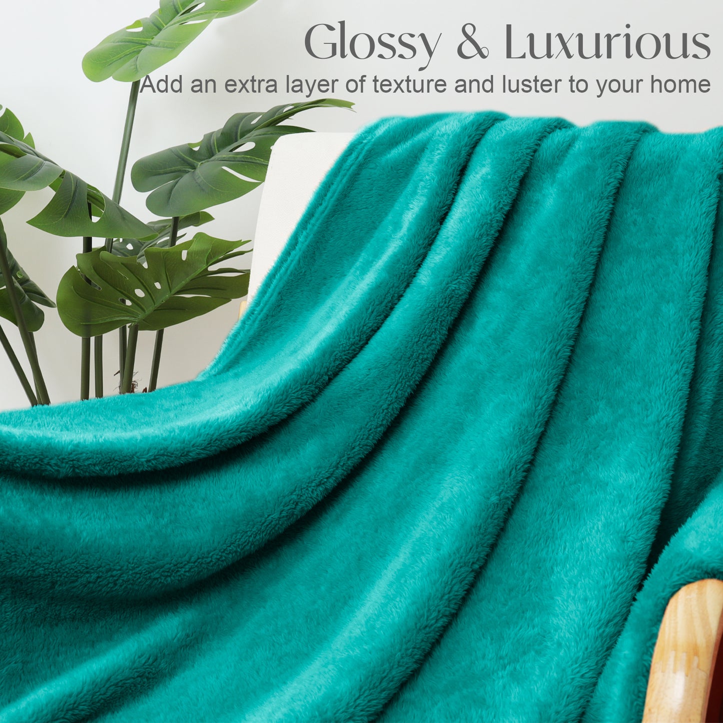 Whale Flotilla Extra Large Fleece Throw Blanket 50x70 Inch, Super Plush and Soft 300GSM Blankets for All Season, Fluffy and Lightweight, Teal