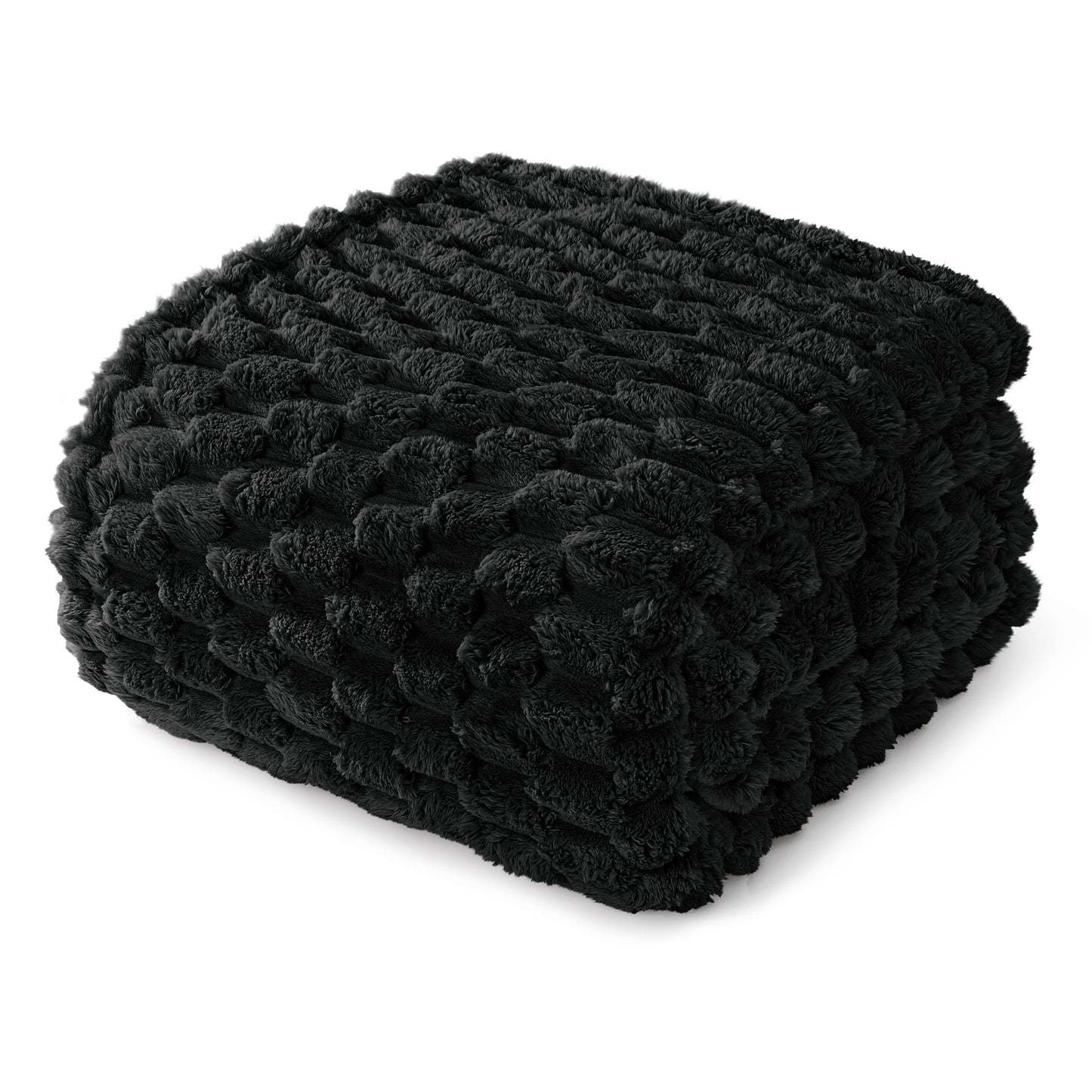 Whale Flotilla Twin Size Blanket for Bed with Expanded 3D-Jacquard Pattern, Fuzzy Soft Cozy Exquisite Blankets or All Season, Warm and Fluffy, 60x80 Inch, Black