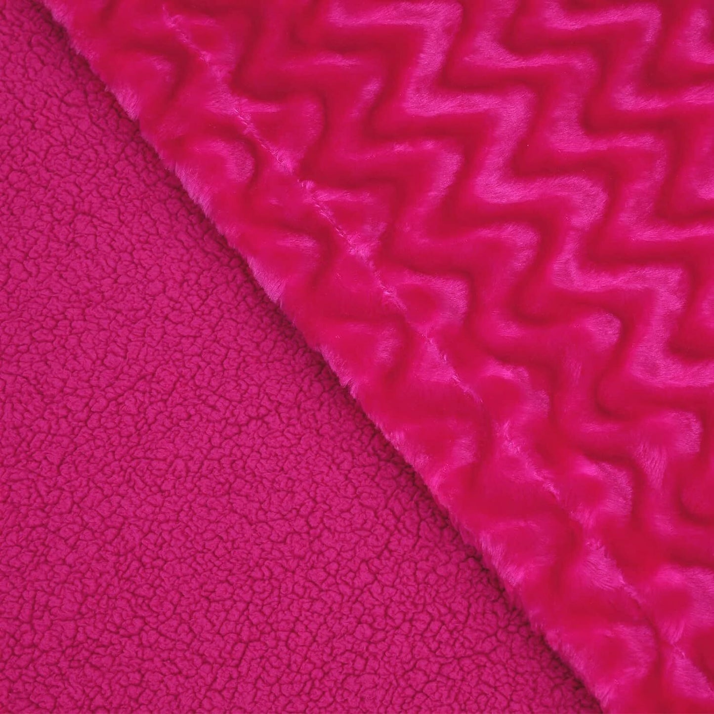 Whale Flotilla Faux Fur Sherpa King Size Blanket, Cozy Reversible Fuzzy Fluffy Plush Blankets with Stylish for Winter Fall, Warm and Soft, 90x104 Inch, Hot Pink