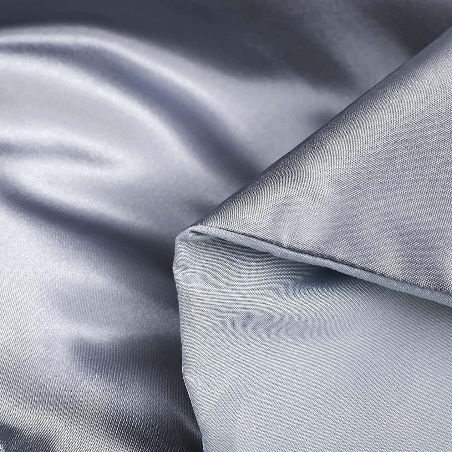 Whale Flotilla 3-Piece Reversible Queen Size Comforter Set/ Bedding Set, Soft Satin Comforter with 2 Satin Pillowcases, Lightweight Duvet Set for All Seasons, Grey