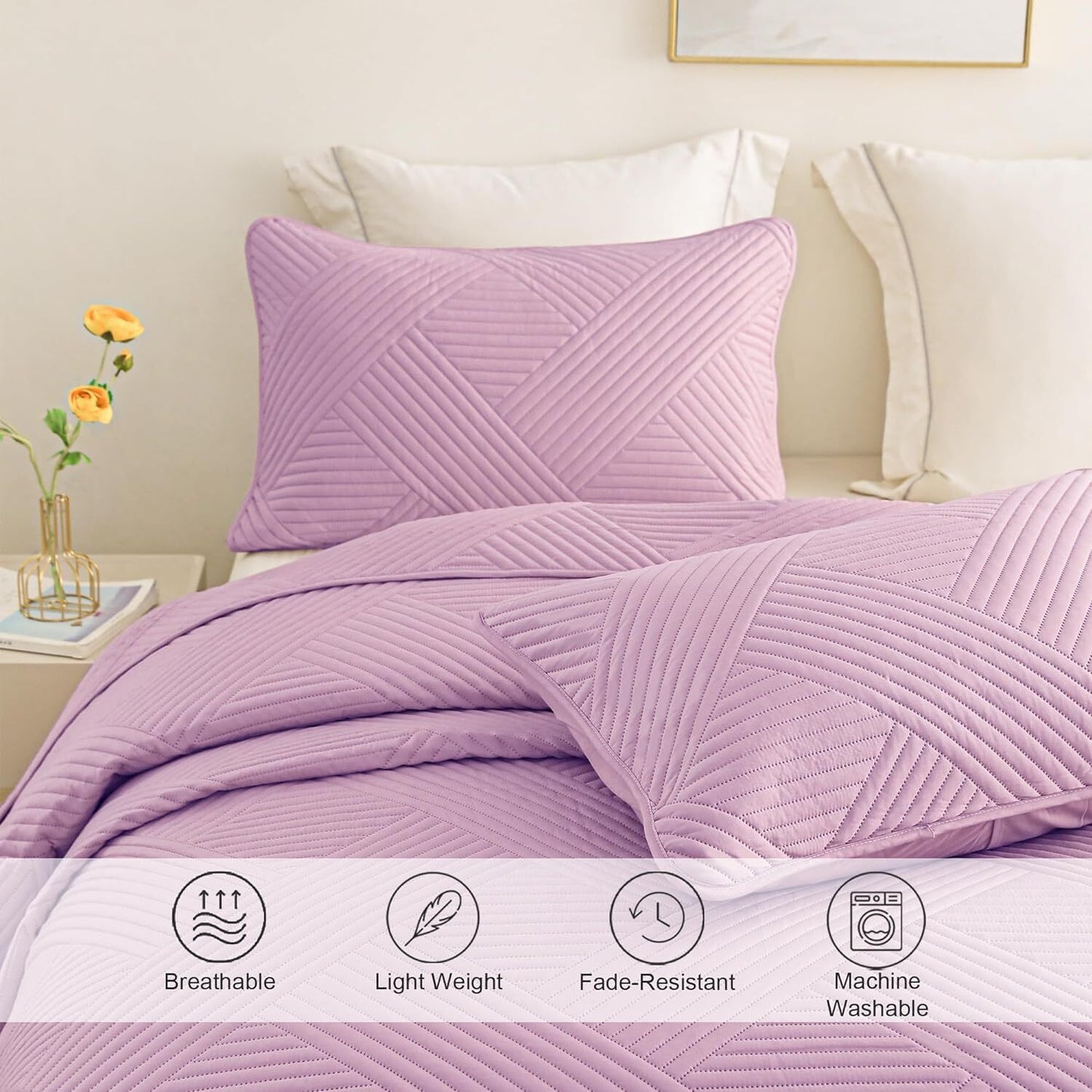 Whale Flotilla California King Quilt Set, Soft Oversized Quilts Bedspread Coverlet Embossed Pattern, Lightweight Reversible Bedding Sets for All Seasons with Pillow Shams, 104x112 Inches, Camel