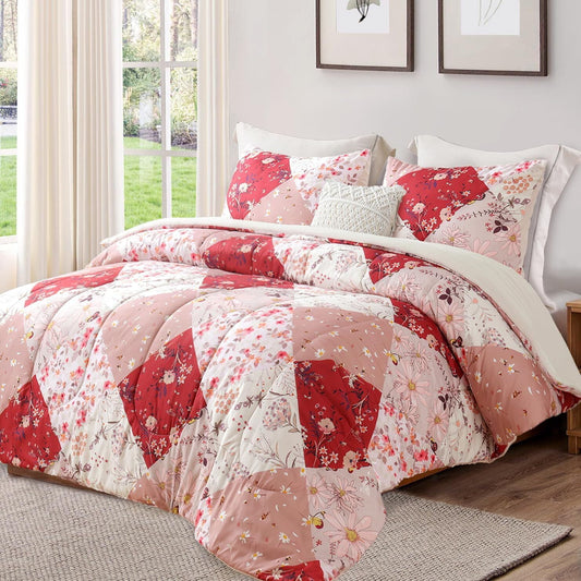 Whale Flotilla King Comforter Set, Soft Reversible Beige Bedding Comforter Set with Pailsey Pattern, 1 Micoriber Printed Comforter and 2 Pillow Shams, 3 Pieces