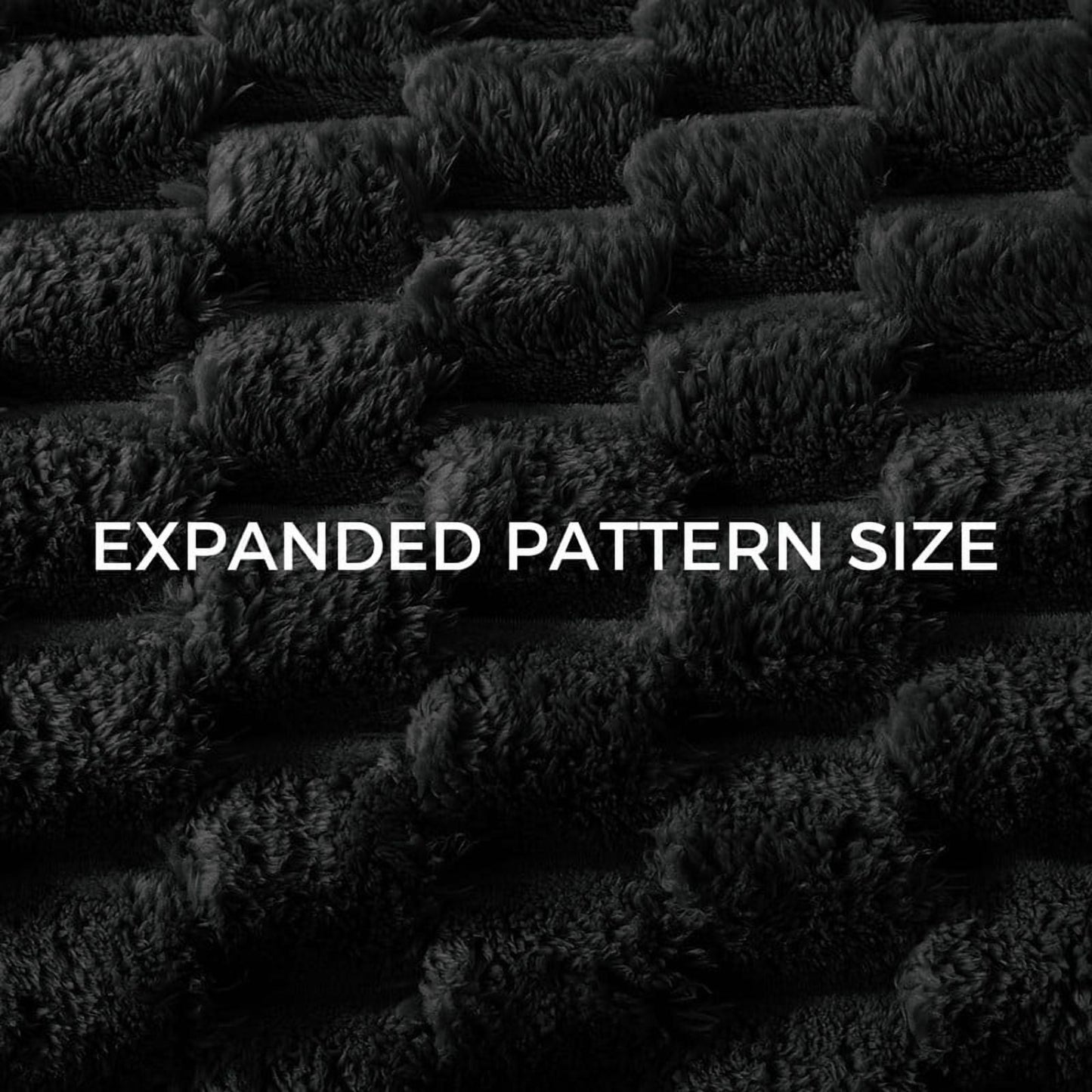 Whale Flotilla 90"x 90" Queen Size Blanket for Bed with Expanded 3D-Jacquard Pattern, Fuzzy Soft Cozy Exquisite Blankets or All Season, Warm and Fluffy, Black