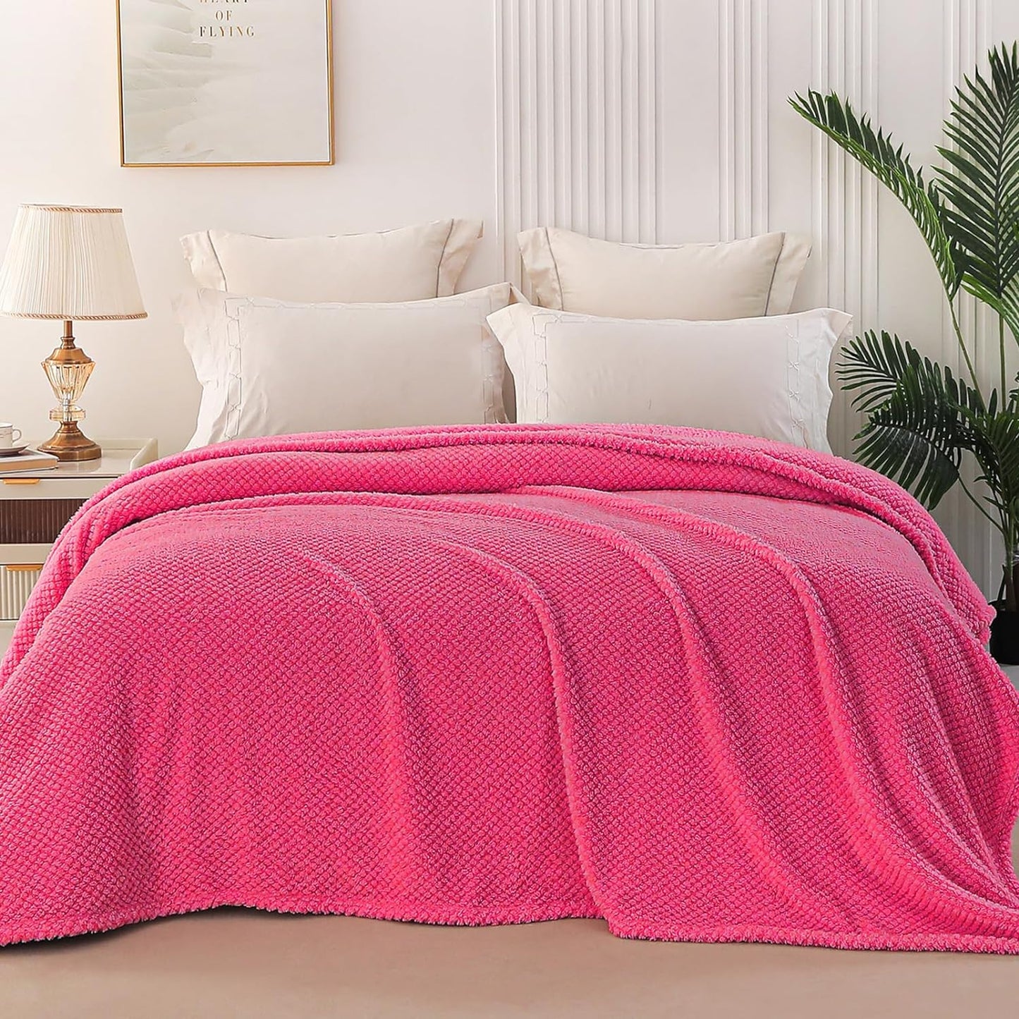 Whale Flotilla Twin Size Fuzzy Fleece Blanket, Fluffy Warm Soft Jacquard Bed Blankets for Fall Winter, Lightweight and Cozy