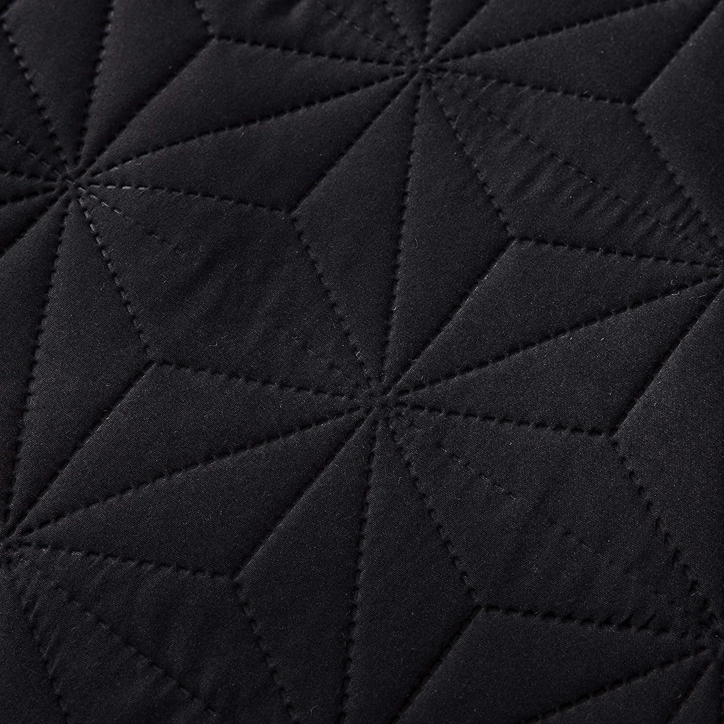 Whale Flotilla Microfiber Queen Size (96x90 inches) Quilt Set Lightweight Quilted Bedspreads Coverlets Set with Stars Pattern, Black , 3 Piece (1 Quilt, 2 Shams)