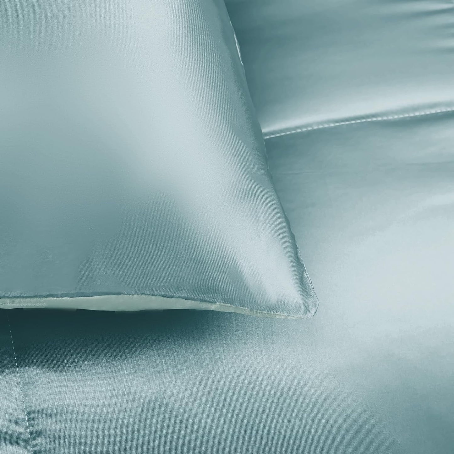 Whale Flotilla 2-Piece Reversible King Size Silk Comforter Set/Bedding Set, Soft Satin Comforter with 1 Satin Pillowcases, Lightweight Duvet Set for All Seasons, Brown