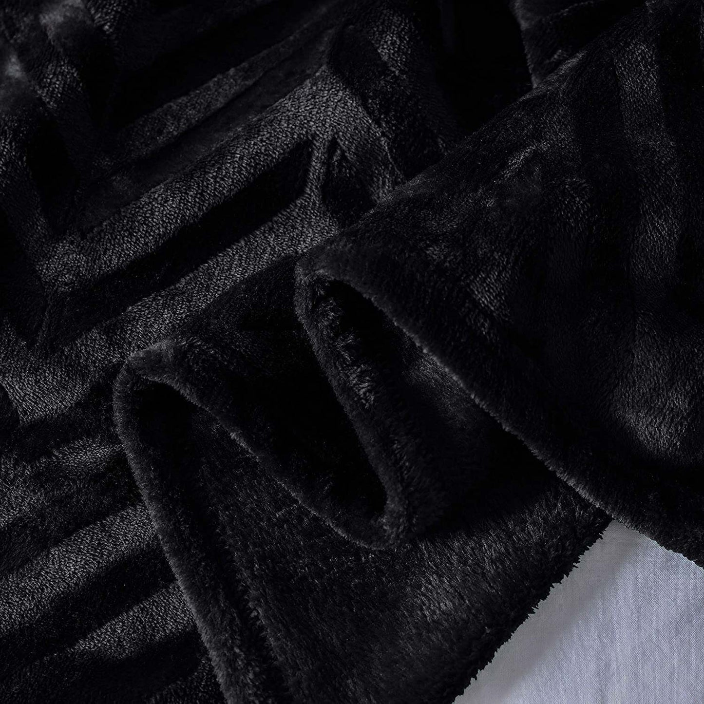 Whale Flotilla Soft Flannel Fleece Lightweight Throw Blanket(50"x60"), Brushed Chevron Design Fluffy Plush Cozy Blanket for All Seasons, Black