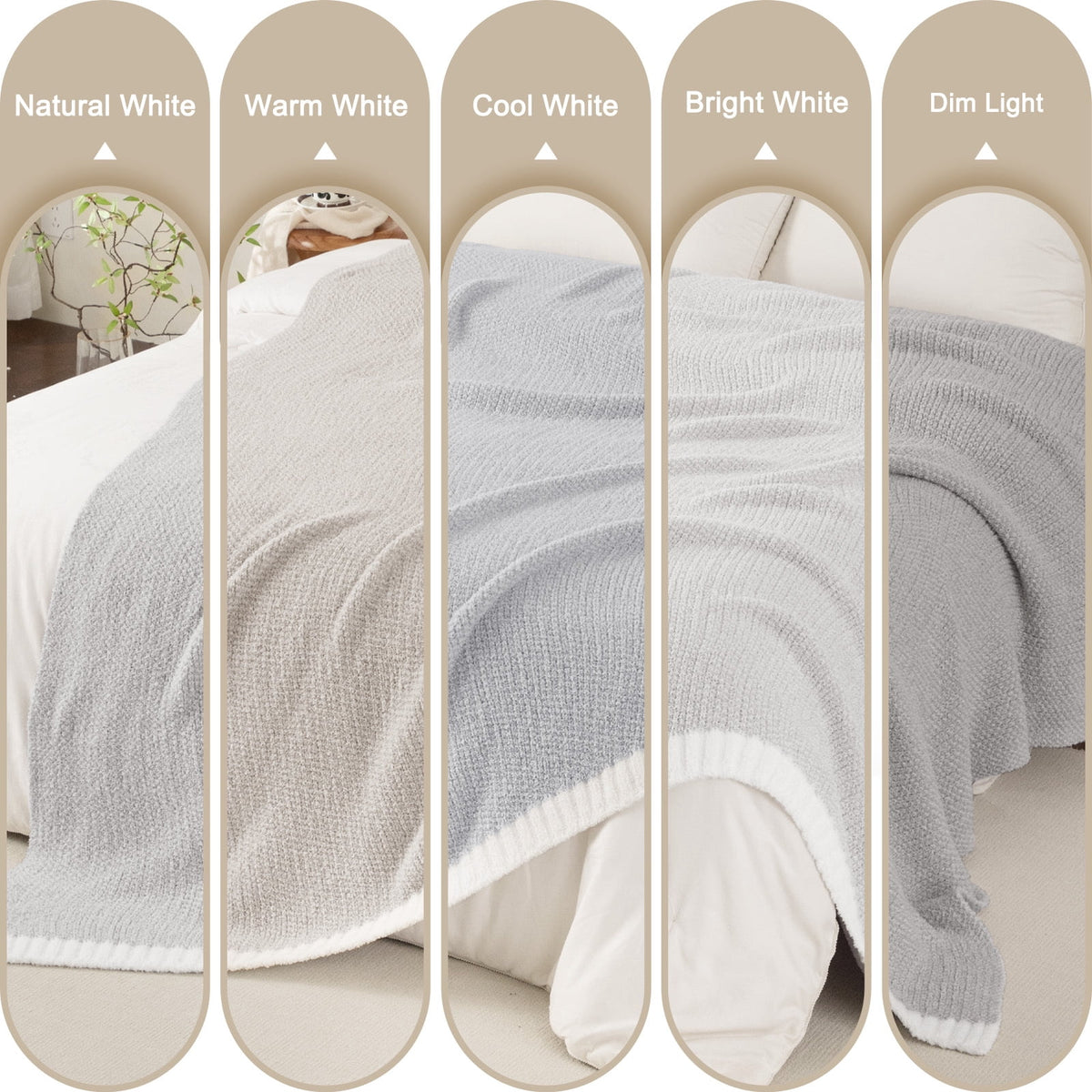 Whale Flotilla Knit Twin Size Blanket for Bed, Ultra Soft Fluffy Cozy Blanket, 60"x80", Grey