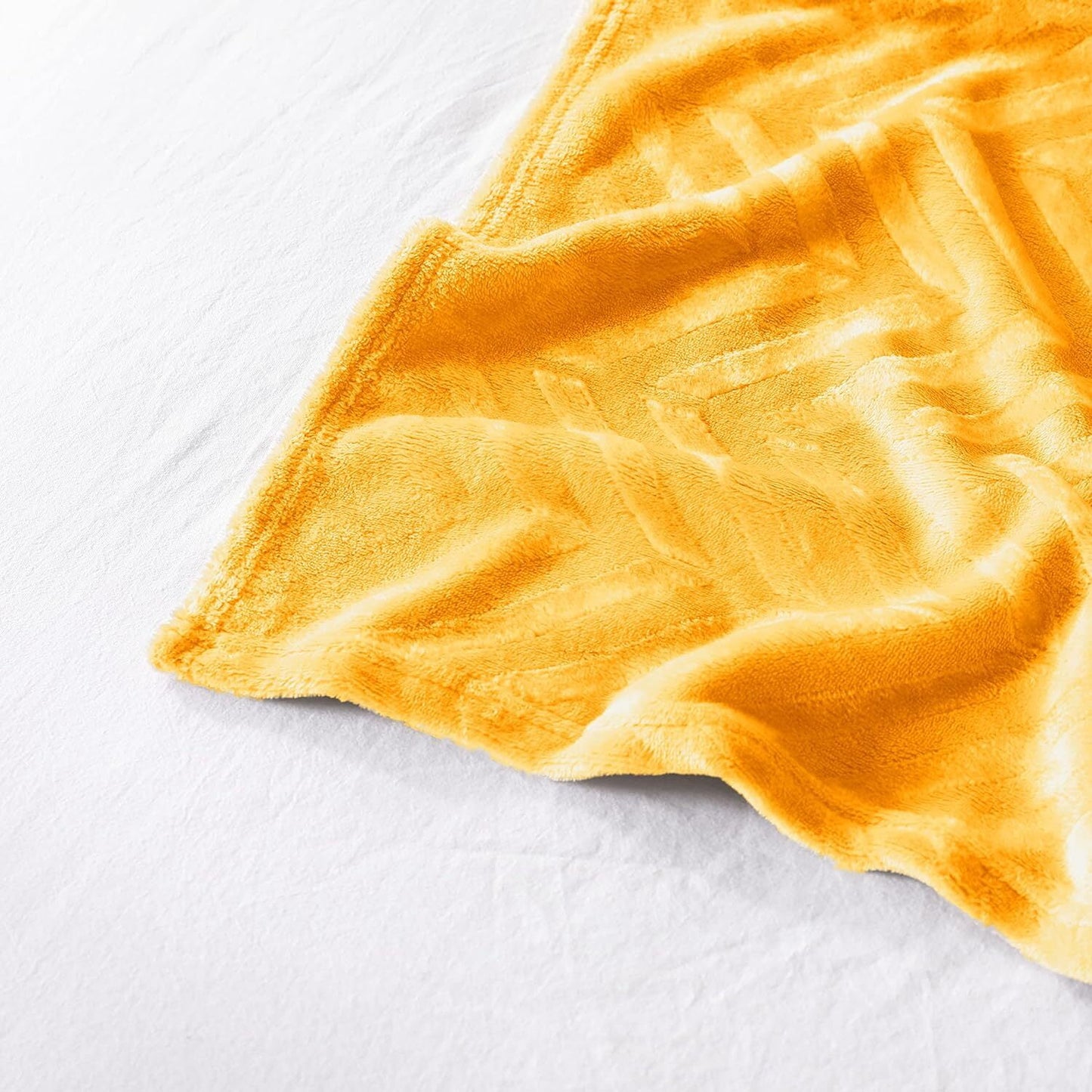 Whale Flotilla Flannel Fleece Twin Size 60x80 Inch Bed Blanket, Soft Velvet Lightweight Bedspread Plush Fluffy Coverlet Chevron Design Decorative Blanket for All Season, Lemon Yellow