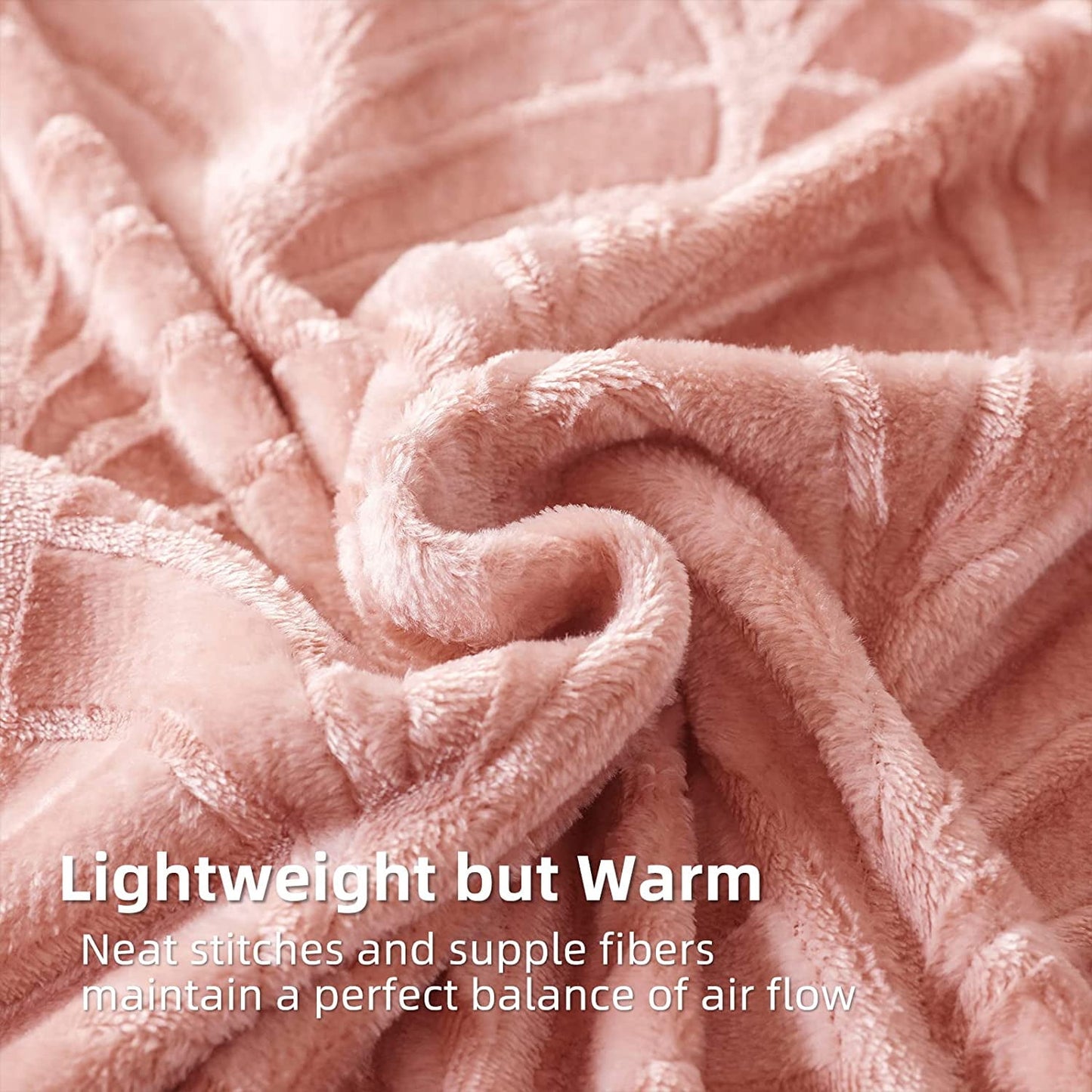 Whale Flotilla Flannel Fleece King Size(90x104 Inch) Lightweight Bed Blanket, Soft Velvet Bedspread Plush Fluffy Coverlet Palm Leaf Design Decorative Blanket for All Seasons, Pink?-