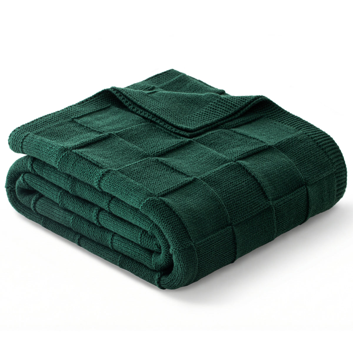 Whale Flotilla Knit Throw Blanket for Couch, Soft Fuzzy Decorative Knitted Blanket for Sofa Bed, Lightweight Cozy Warm Throws, 60x80 Inch, Dark Green