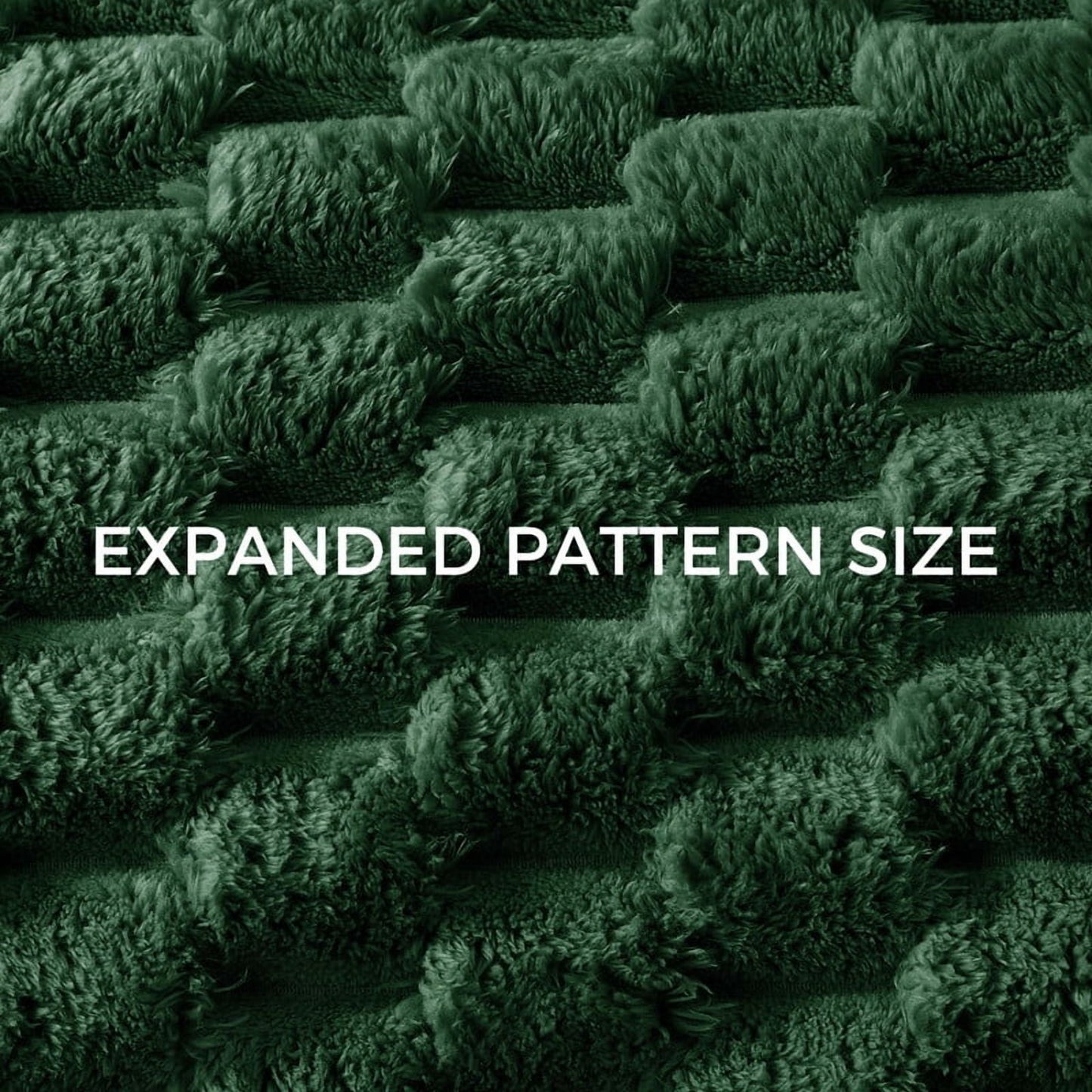 Whale Flotilla 90"x 90" Queen Size Blanket for Bed with Expanded 3D-Jacquard Pattern, Fuzzy Soft Cozy Exquisite Blankets or All Season, Warm and Fluffy, Emerald Green