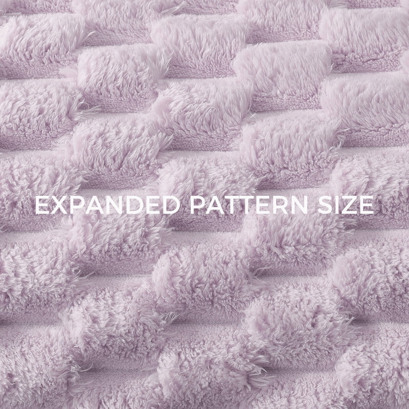 Whale Flotilla 60"x 80" Twin Size Blanket for Bed with Expanded 3D-Jacquard Pattern, Fuzzy Soft Cozy Exquisite Blankets or All Season, Warm and Fluffy, Lilac
