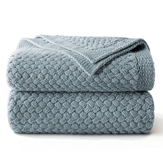 Whale Flotilla Chenille Textured Throw Blanket, 50x60 Inch, Grey Blue