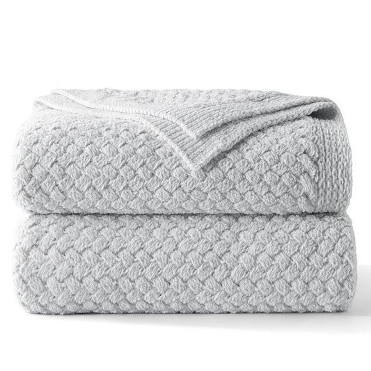 Whale Flotilla Chenille Textured Throw Blanket, 50x60 Inch, Light Grey