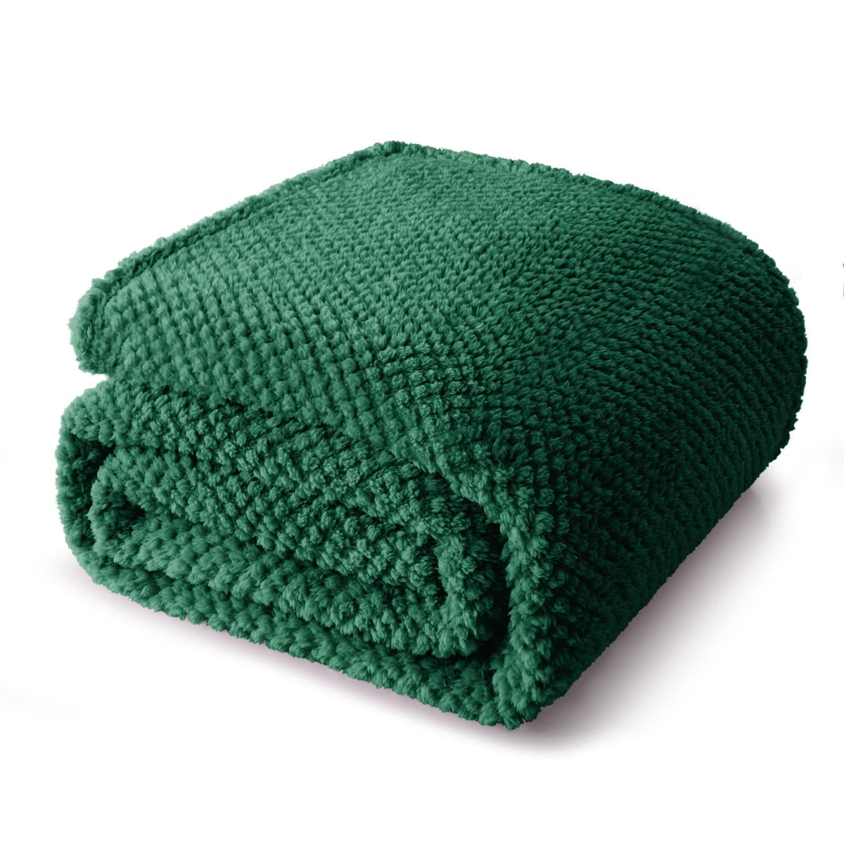 Whale Flotilla King Size Fuzzy Fleece Blanket, 90"x104" Fluffy Lightweight Soft Jacquard Bed Blankets for All Seasons, Warm and Cozy, Deep Green