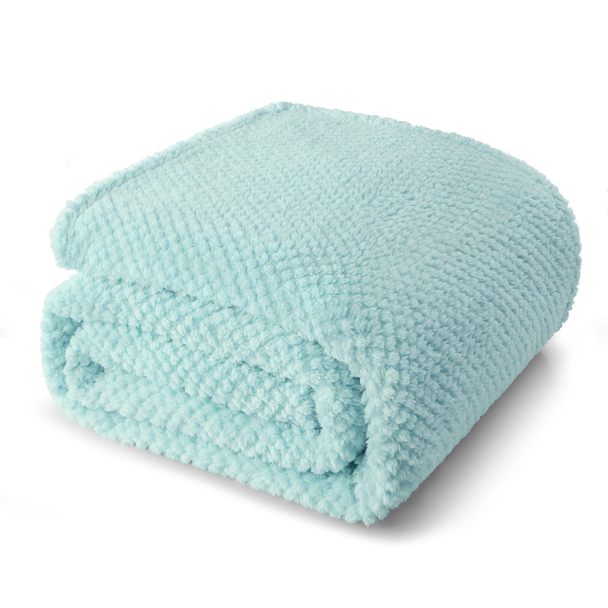 Whale Flotilla King Size Fuzzy Fleece Blanket, 90"x104" Fluffy Lightweight Soft Jacquard Bed Blankets for All Seasons, Warm and Cozy, Light Blue