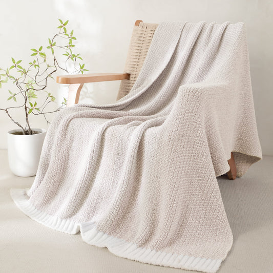 Whale Flotilla Mixed Color Throw Blanket, 50x60 Inch, Camel