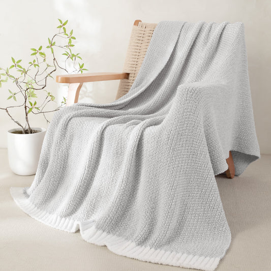 Whale Flotilla Mixed Color Throw Blanket, 50x60 Inch, Grey