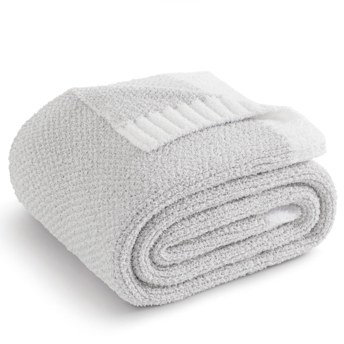 Whale Flotilla Knit Twin Size Blanket for Bed, Ultra Soft Fluffy Cozy Blanket, 60"x80", Grey
