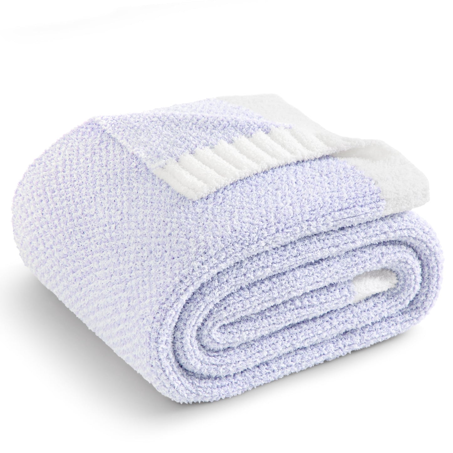 Whale Flotilla Knit Twin Size Blanket for Bed, Ultra Soft Fluffy Cozy Blanket, 60"x80", Lavender