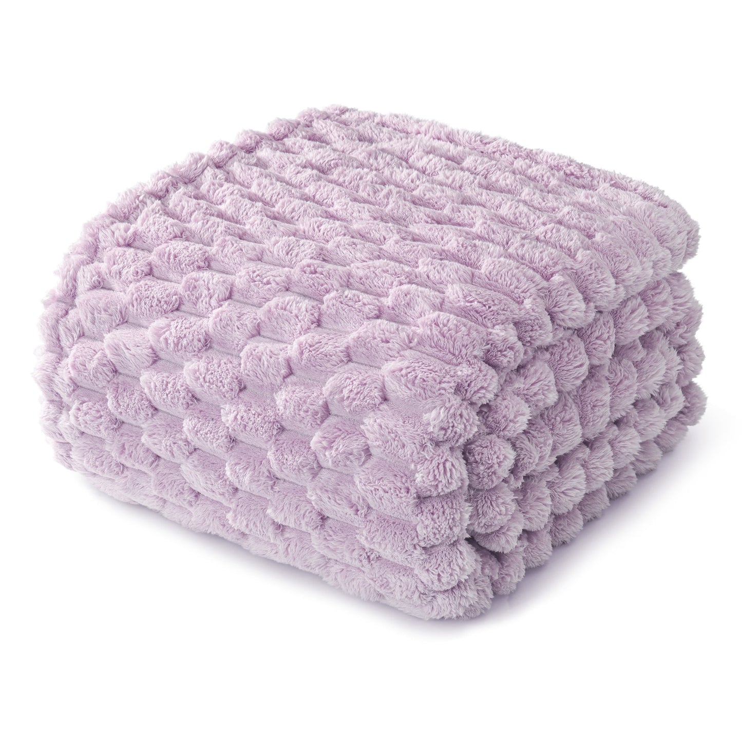 Whale Flotilla 90"x 90" Queen Size Blanket for Bed with Expanded 3D-Jacquard Pattern, Fuzzy Soft Cozy Exquisite Blankets or All Season, Warm and Fluffy, Lilac