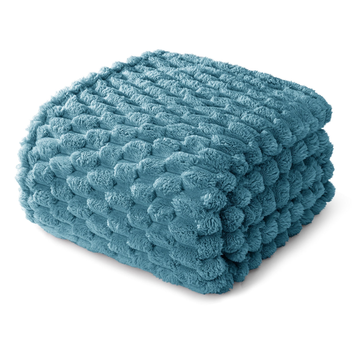 Whale Flotilla 90"x 90" Queen Size Blanket for Bed with Expanded 3D-Jacquard Pattern, Fuzzy Soft Cozy Exquisite Blankets or All Season, Warm and Fluffy, Slate Blue