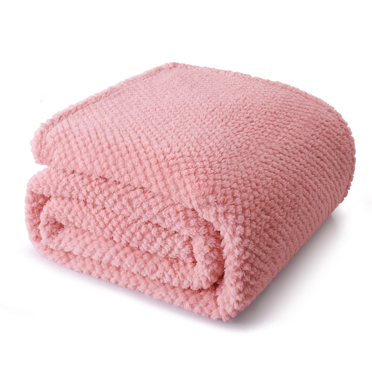 Whale Flotilla Queen Size Fuzzy Fleece Blanket, 90"x90" Fluffy Lightweight Soft Jacquard Bed Blankets for All Seasons, Warm and Cozy, Pink