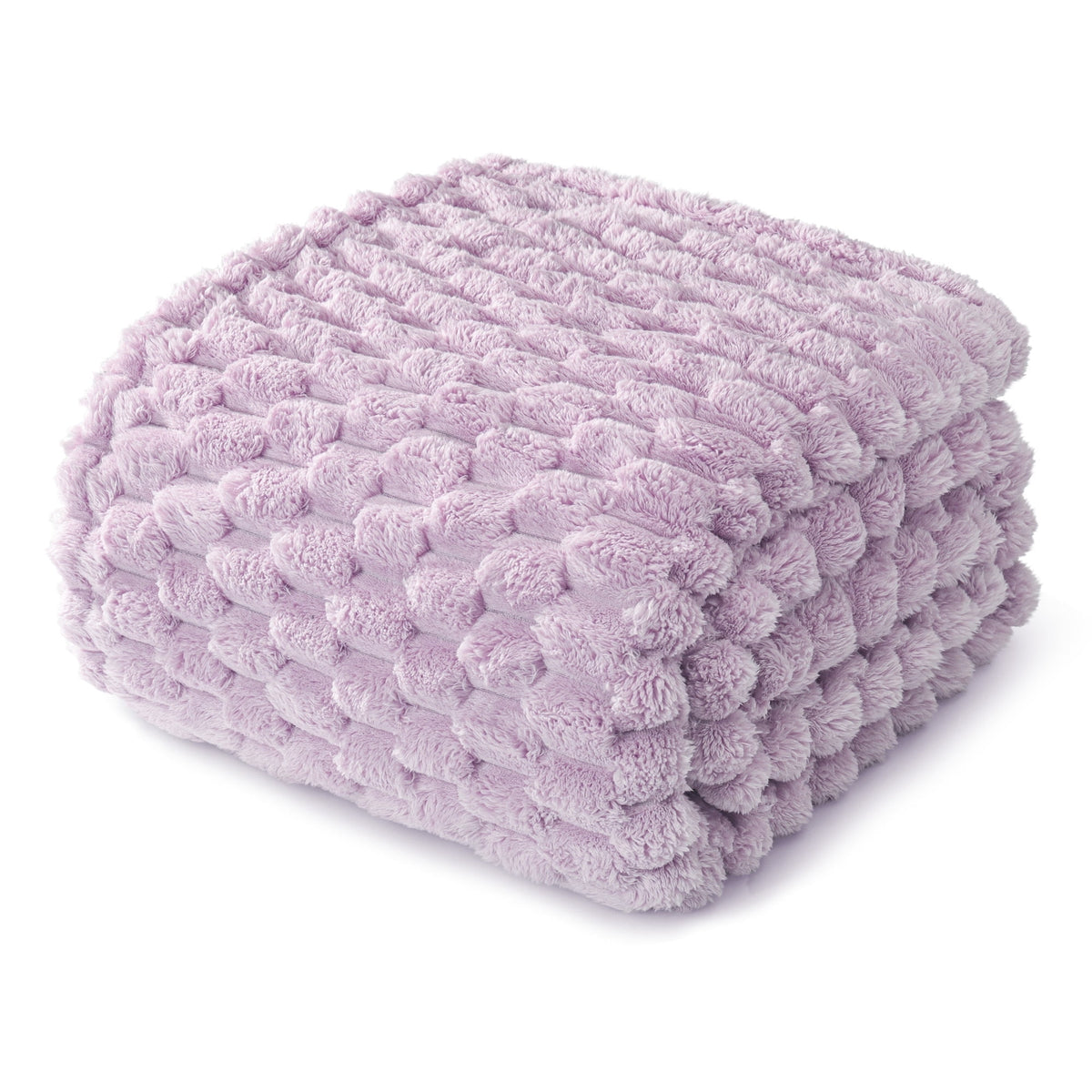 Whale Flotilla 60"x 80" Twin Size Blanket for Bed with Expanded 3D-Jacquard Pattern, Fuzzy Soft Cozy Exquisite Blankets or All Season, Warm and Fluffy, Lilac