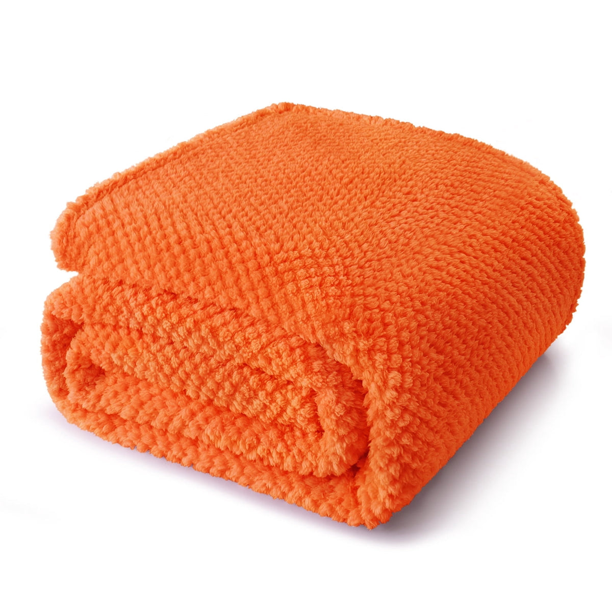 Whale Flotilla Twin Size Fuzzy Fleece Blanket, 60"x80" Fluffy Lightweight Soft Jacquard Bed Blankets for All Seasons, Warm and Cozy, Burnt Orange